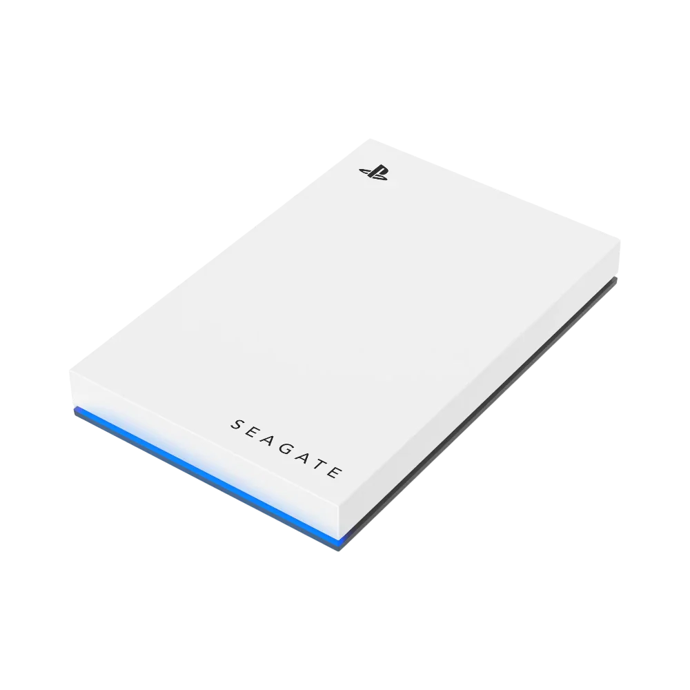 Seagate 2TB External USB 3.2 Gen 1 Portable Game HDD for PlayStation (White, Blue LED Lighting)