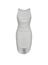 Iliana White Pearl Chain Embellished Midi Dress