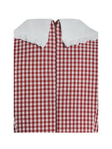 Nala Red Gingham Eyelet Lace Trim Peterpan Collar Mini Dress