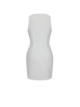 Iliana White Pearl Chain Embellished Midi Dress