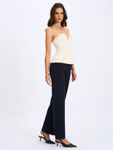 Yanin Navy Low-Rise Straight Leg Pants