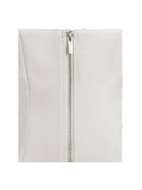 Yani Ivory Asymmetrical Lapel Sleeveless Peplum Top