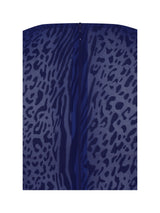 Ilyse Navy V-Neck Plunge Animal Print Mermaid Hem Maxi Dress