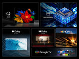 TCL 43T69C 43-tolline QLED, Direct LED-teler, 4K HDR-teler, nutikas Google TV (Dolby Vision ja Atmos, Game Master, liikumise selgus, ühildub Google Assistant ja Alexaga)