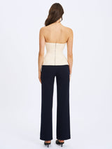 Yanin Navy Low-Rise Straight Leg Pants