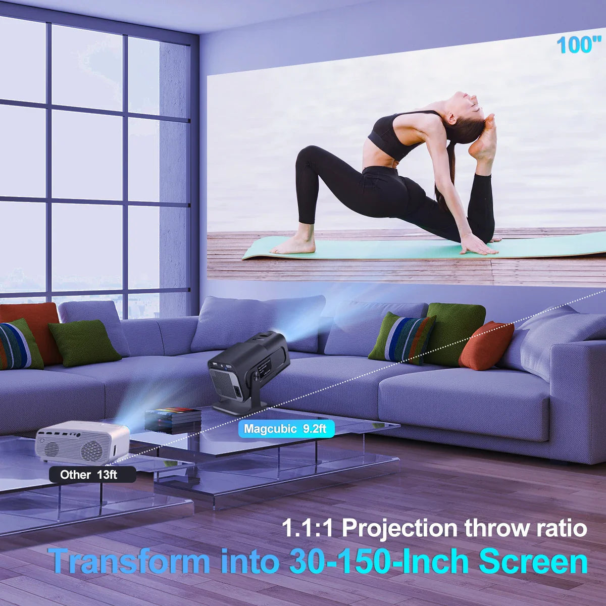 Magcubic HY320 4K Android 11 Mini Projector Native 1080P 390ANSI Dual Wifi6 BT5.0 1920*1080P Cinema portable Projetor upgrated HY300