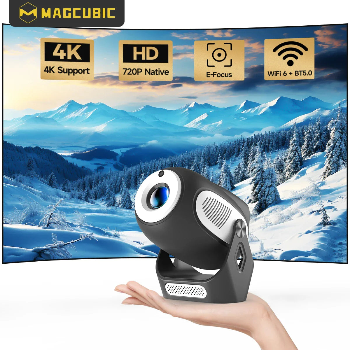 Magcubic HY300X 4K HD Electronic Focus Projector Android11 Dual Wifi6 200ANSI Allwinner H713 BT5.0 Home Cinema Outdoor Projetor