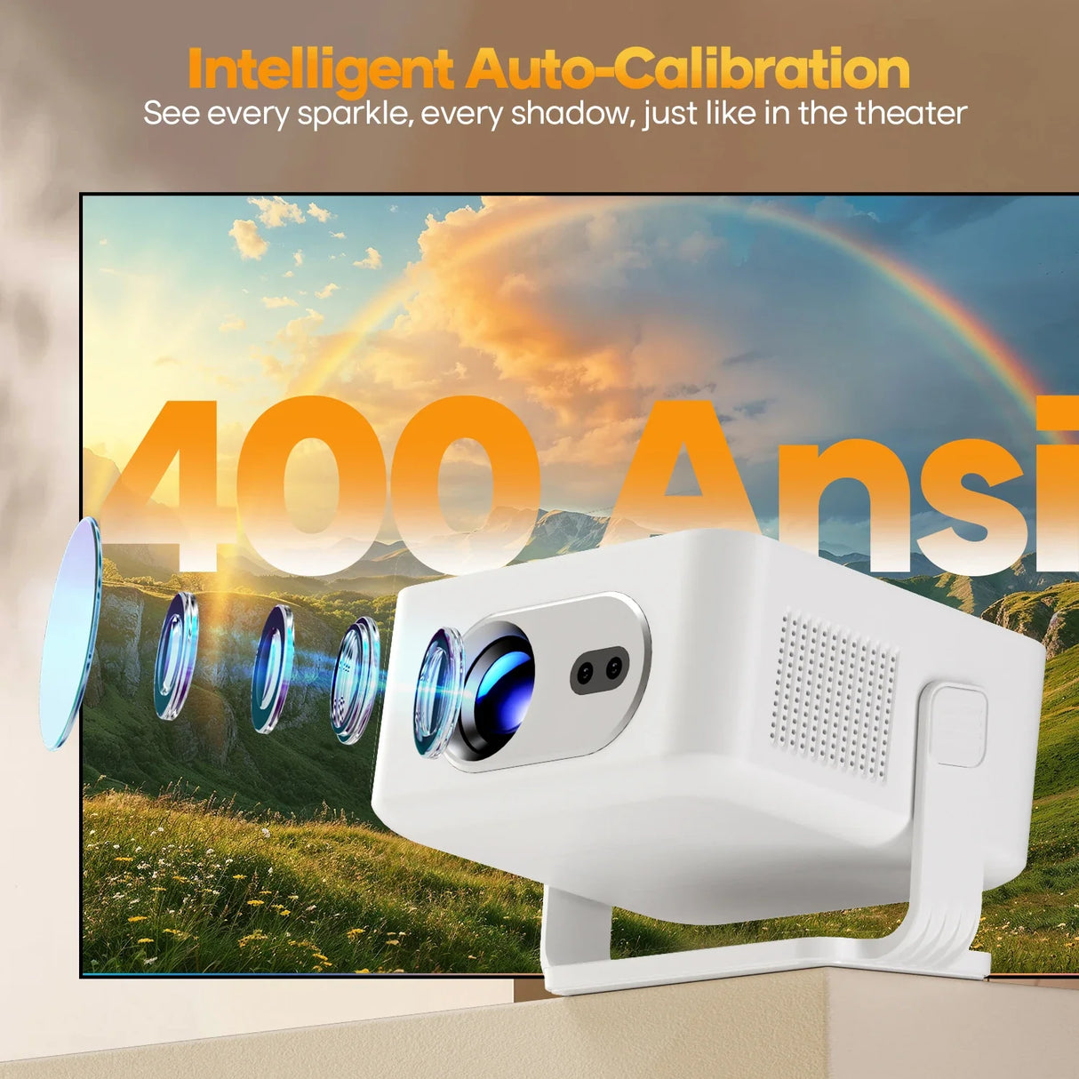 Magcubic Android 14 Auto Focus HY300Max Portable Projector 8K 400ANSI WiFi 6  Projector Support Full HD 720P Home Outdoor Cinema