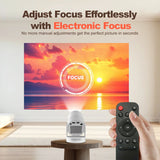 Magcubic 4K HY300 UItra Portable Projector with Electronic Focus 720P 260ANSI Speaker Android11 BT5.4 180° flexible Home Outdoor