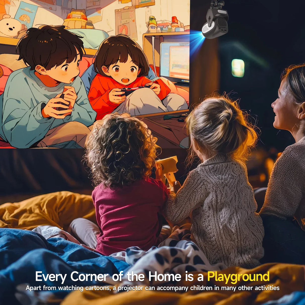 Magcubic HY300X 4K HD Electronic Focus Projector Android11 Dual Wifi6 200ANSI Allwinner H713 BT5.0 Home Cinema Outdoor Projetor