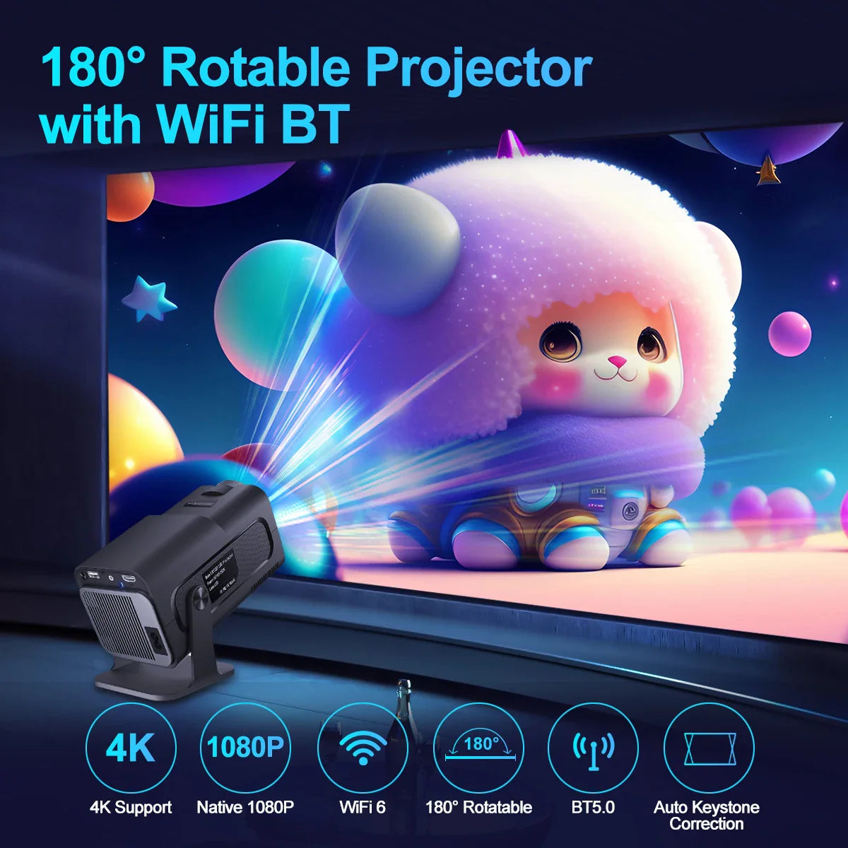 Magcubic HY320 4K Android 11 Mini Projector Native 1080P 390ANSI Dual Wifi6 BT5.0 1920*1080P Cinema portable Projetor upgrated HY300